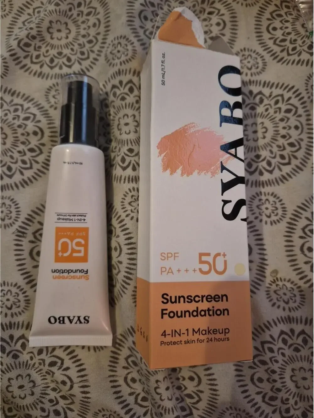 SYABO Sunscreen Foundation 4-in-1 Makeup SPF 50+ PA+++ 50mL 1.7oz Opened